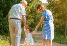 Grandparents with grand daughter