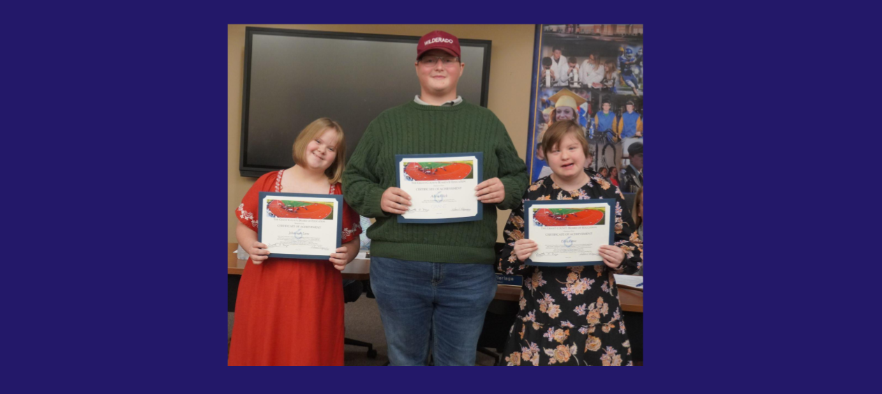 Student Recognitions at the Board of Education Meeting